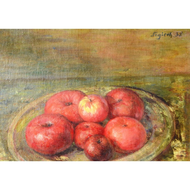 Paul Segieth, Still Life with Apples, 1938, Oil Painting, Framed For Sale - Image 6 of 13
