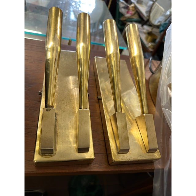 Metal Gio Ponti Brass Sconces - a Pair For Sale - Image 7 of 7