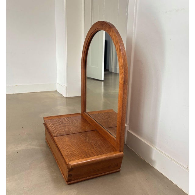 Vintage Dutch Wooden Mirror with Storage Unit, 1986 For Sale - Image 3 of 9