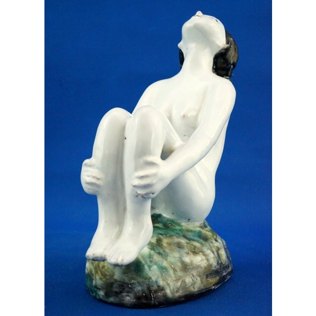 20th Century Art Deco Ceramic Sculpture of a Nude Woman by Aldo Bacchilega, Italy, 1890s For Sale - Image 11 of 18