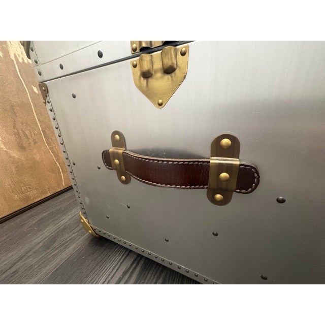 Rh Restoration Hardware Vintage Porter's Trunk For Sale - Image 13 of 18