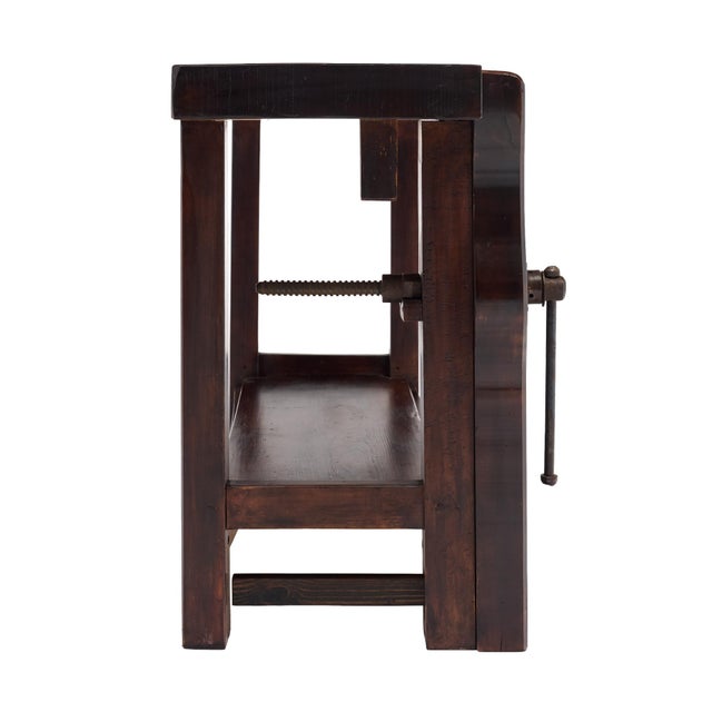 Chestnut Antique, French Workbench, Chestnut, Industrial, 1920s For Sale - Image 8 of 10