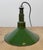 Industrial Green Enamel Military Pendant Lamp with Cast Aluminium Top, 1960s For Sale - Image 12 of 18