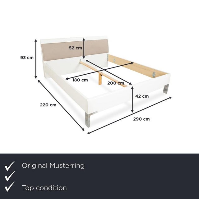 This Musterring bed combines clean, modern design with a high-quality combination of wood and leather. The bed frame is...