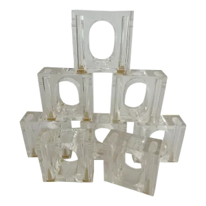 Vintage Lucite Napkin Rings - Set of 8
