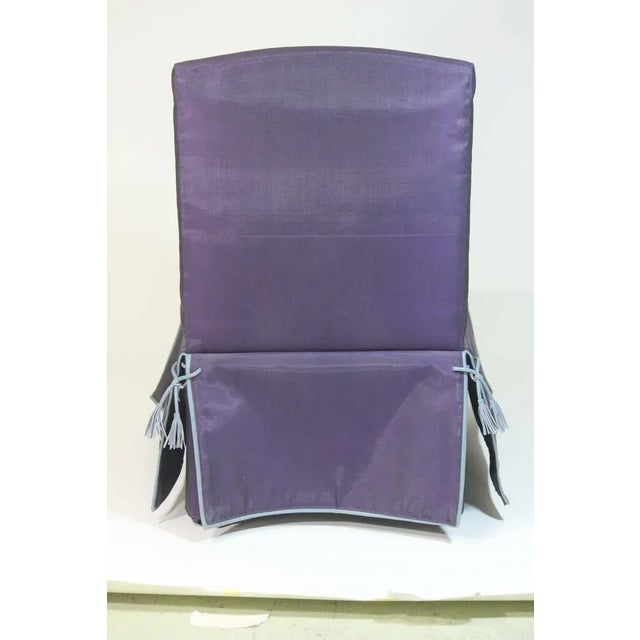 Connoisseur 'Onassis' Designer Exotic Woven Horsehair & Leather Slipper Chairs - Set of 4 For Sale In West Palm - Image 6 of 9