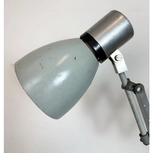 Mid-Century Modern Industrial Grey Scissor Wall Lamp, 1960s For Sale - Image 3 of 18