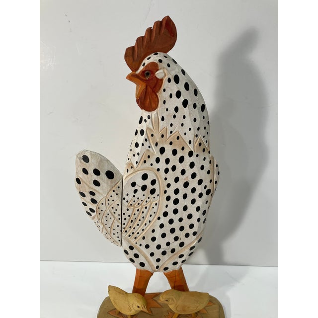1990s Folk Art Spotted Chicken With Chicks For Sale - Image 5 of 8