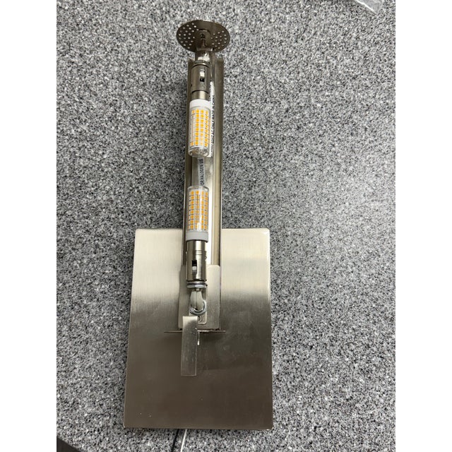 George Kovacs George Kovacs Opal Glass Tube Shade Wall Scones, Pair For Sale - Image 4 of 11