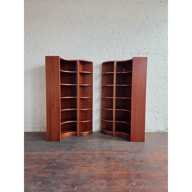 1980s 1980s Danish Modern Modular 4 Pc Corner Shelving Unit For Sale - Image 5 of 13