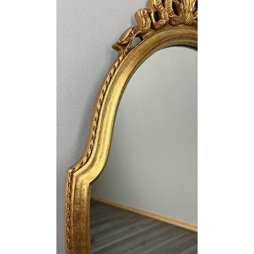 Vintage French Ornate Wall Mirror with Gold Finish For Sale - Image 4 of 8