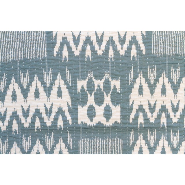 1990s Coastal Ikat Indian Block Print Coverlet For Sale - Image 5 of 7
