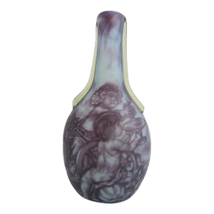 Daum Nancy for Louis Damon Paris Opalescent Violet Bacchus Bottle Vase