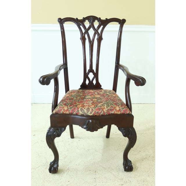 Set Of 10 Antique Chippendale Style Ball Claw Mahogany Dining
