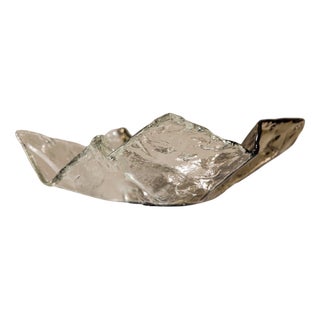 Mod. S502 in Tabacco and Clear Murano Glass by Carlo Nason for Mazzega Bowl, Italy, 1970s For Sale