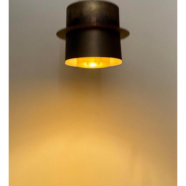 German Brass Architectural Ceiling Light Lamp, 1960s For Sale - Image 4 of 18