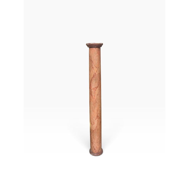 Italian Antique 18th C Faux Marble & Giltwood Roman Column For Sale - Image 3 of 5