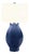 Matthew Izzo Home Mae Matte Navy Blue Glaze Ceramic Table Lamp With Shade and Ceramic Finial For Sale