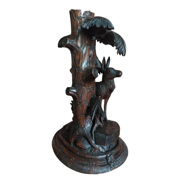 Black Forest Deer Vase, 1920s For Sale - Image 4 of 8