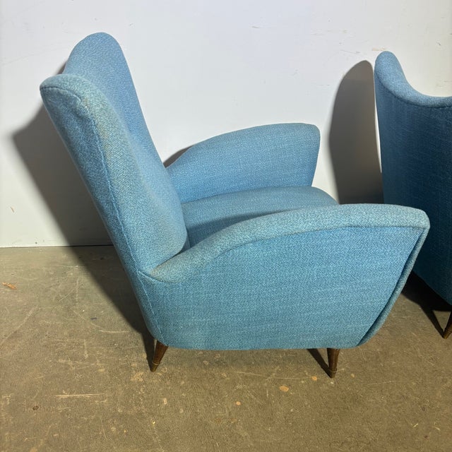 Mid-Century Blue Armchairs from Isa Bergamo, 1950s, Set of 2 For Sale - Image 14 of 16