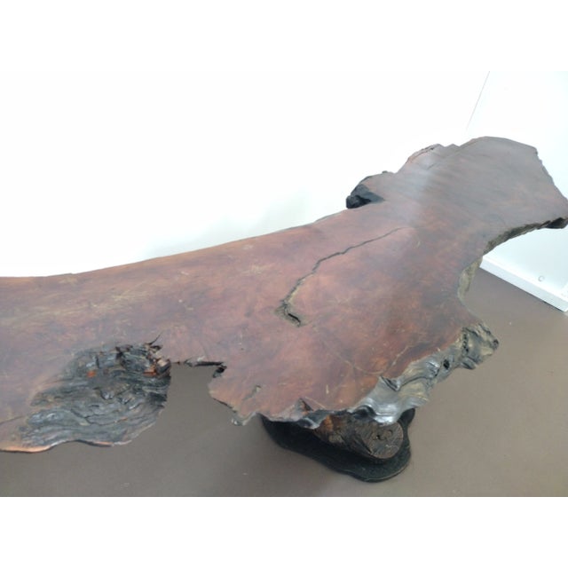 Burnt Umber 1960s Log Console Table For Sale - Image 8 of 13