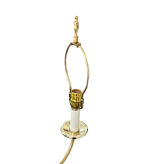 Monumental Vintage Brass Bouillotte Table Lamp With Custom Hunter Green Pleated Shades — Ralph Lauren / Visual Comfort For Sale - Image 13 of 15