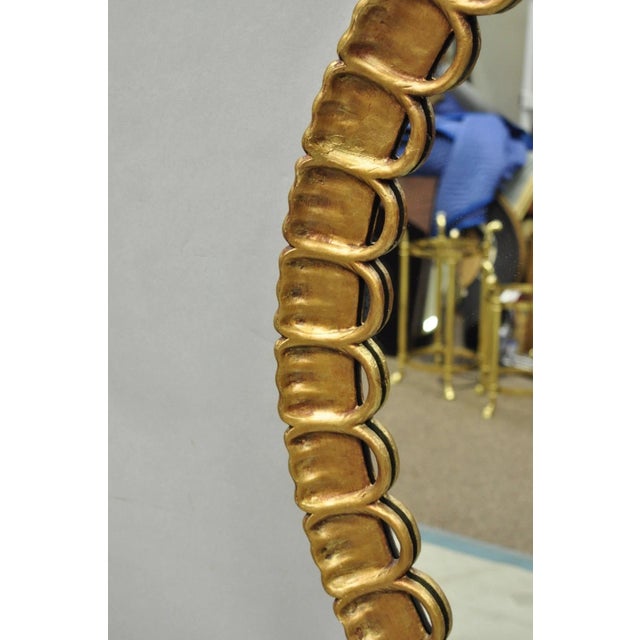 Palladio Vintage Palladio Italian Hollywood Regency Gold Gilt 39" Round Sunburst Mirror For Sale - Image 4 of 12