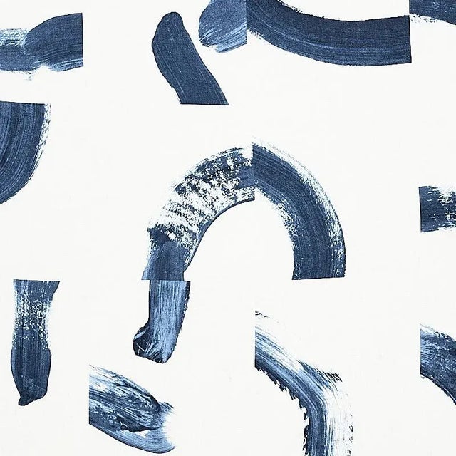 Mid-Century Modern Schumacher X Caroline Z Hurley Sepiessa Fabric in Navy For Sale - Image 3 of 4