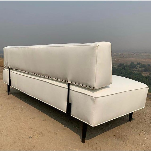 MidCentury Modern 1950s White Vinyl Couch Chairish