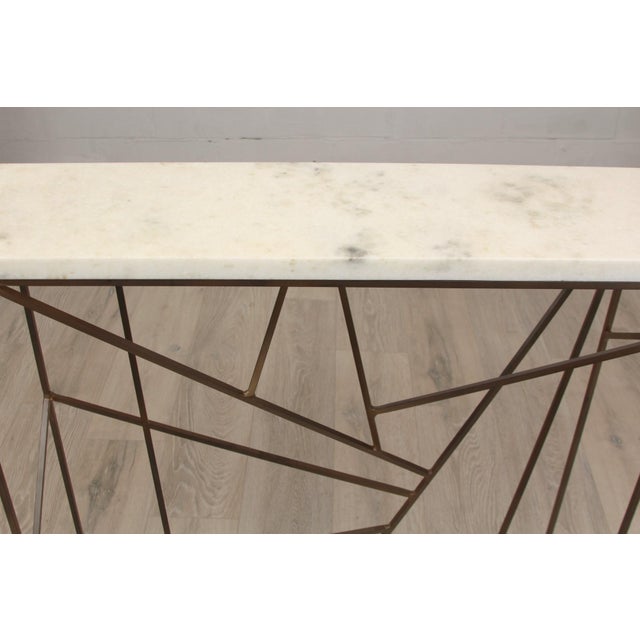 Modern Iron Marble Console For Sale In New York - Image 6 of 8