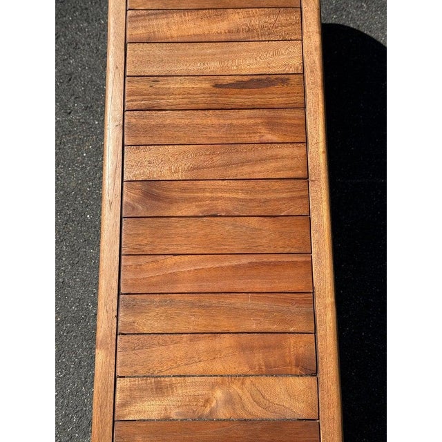 Teak Scroll Waterfall Bench For Sale - Image 18 of 18