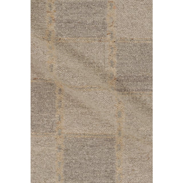 Contemporary Scandinavian Style Checkered Grid Wool Rug by Rug & Kilim, India For Sale - Image 9 of 10