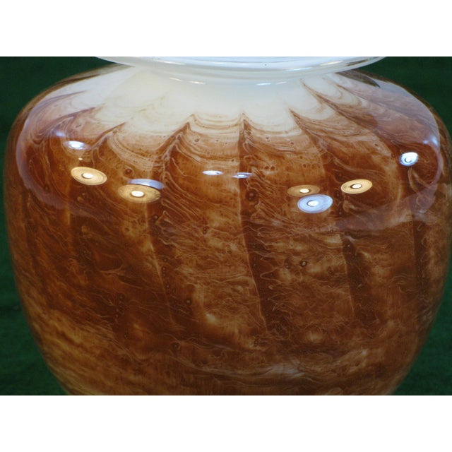 1970s Art Glass Vase Micheal Nourot Cased Rust Color For Sale - Image 4 of 8