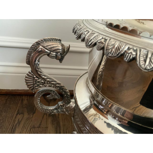 Vintage English, Silver Plated, Coffee Urn / Samovar/Margarita/Ice Tea/Planter For Sale In Chicago - Image 6 of 12