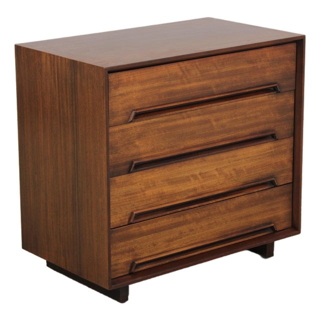 Drexel Perspective Mid Century Modern Walnut 4 Drawer Chest For Sale