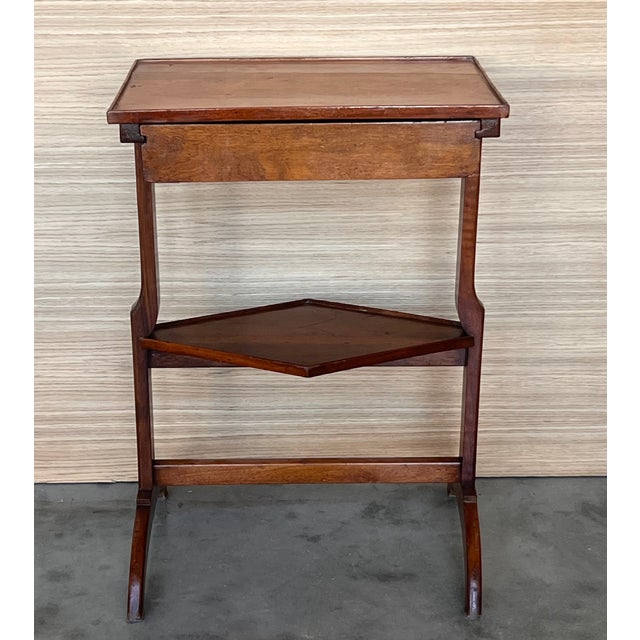 French Art Nouveau Side Table or Nightstand with drawer and shelve Dimensions: Height: 26.38 in (67 cm)Width: 18.12 in (46...