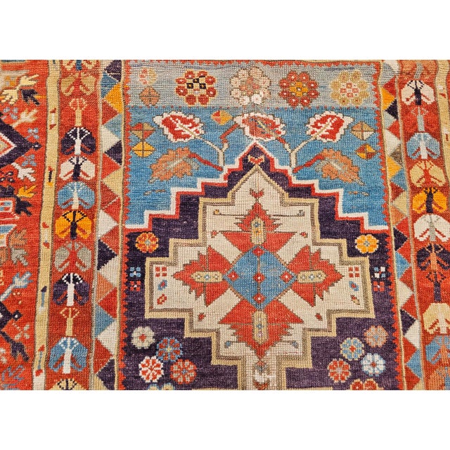 19th Century Anatolian Village Area Rug, Handwoven, Purple & Turquoise, 4' x 6' For Sale - Image 13 of 15