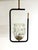 Metal French Mid-Century Modern Black Metal, Brass & Pressed Glass Pendant Light, France, 1950s For Sale - Image 7 of 7