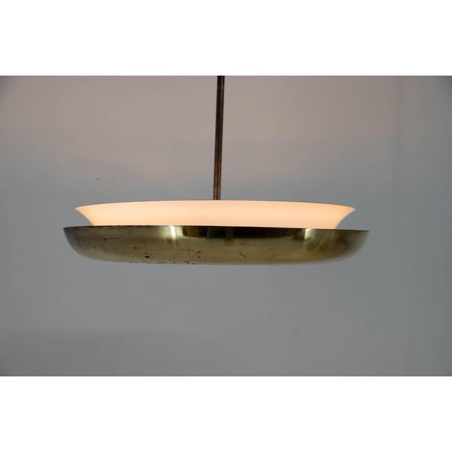 Metal Functionalist UFO Brass Ceiling Light, 1930s For Sale - Image 7 of 9