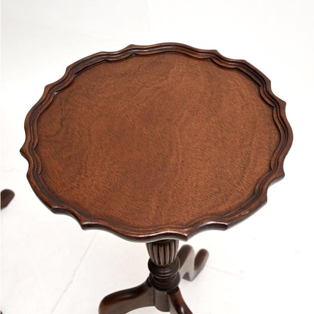 Wood Antique Walnut Wine Tables, 1930s, Set of 2 For Sale - Image 7 of 8