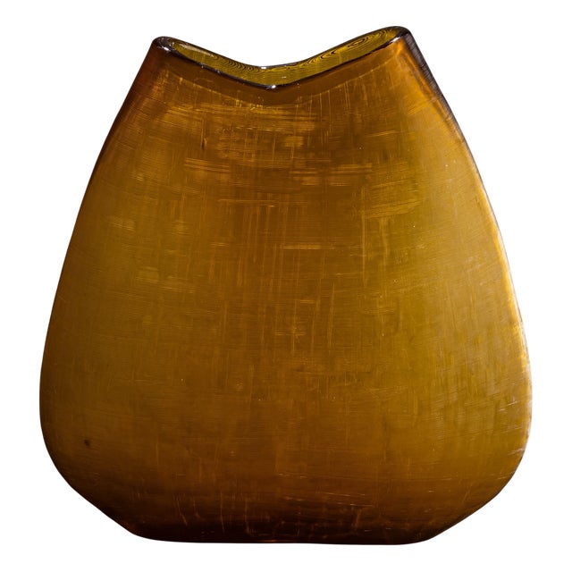 Amber Glass Vase, Italy, 1960s-1970s For Sale