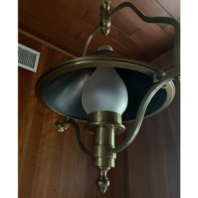 Solid Brass Train Station Pendant Lamp For Sale - Image 4 of 10