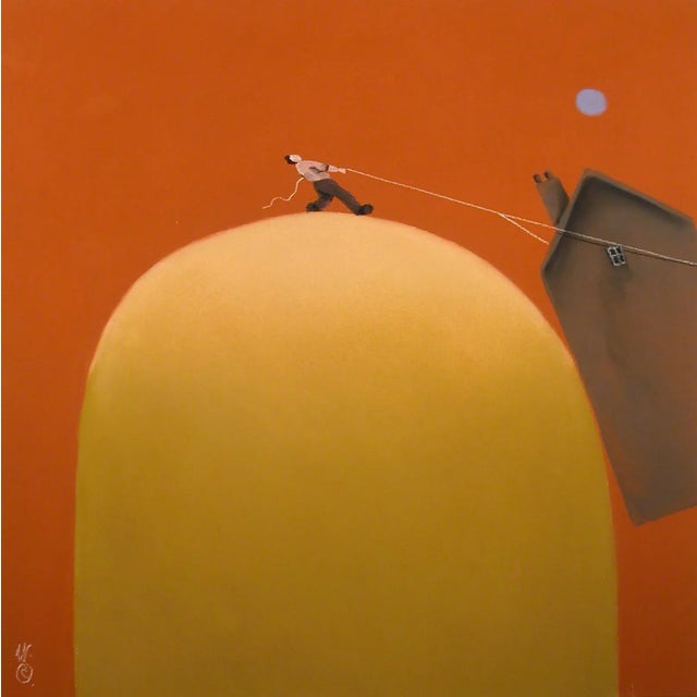 Mackenzie Thorpe "Once in a Blue Moon" Hand Signed Numbered Serigraph Art Print For Sale