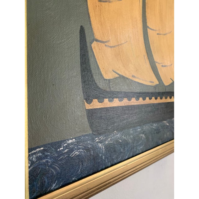 Traditional Contemporary Impressionist Style Seascape Painting on Canvas, Framed For Sale - Image 3 of 4