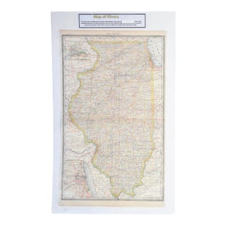 Antique 1870s g.w. Gray & Son Map of Illinois (32 X 20")" For Sale