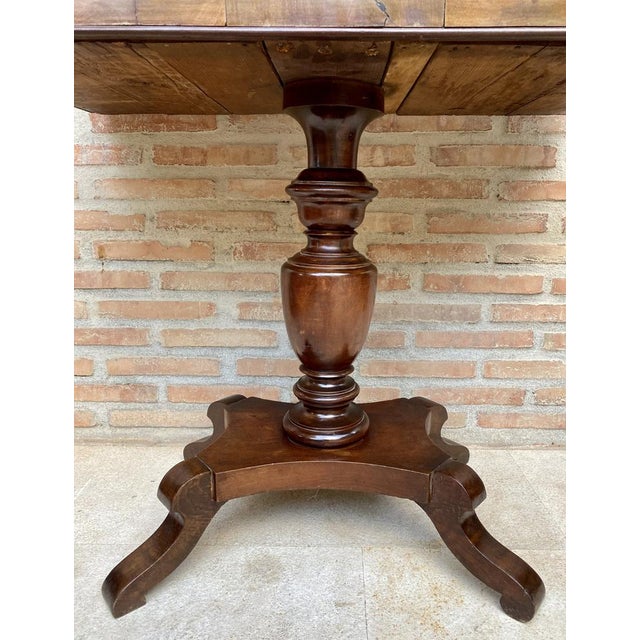 French Fold-Over Game Table in Walnut, 1920 For Sale - Image 11 of 18