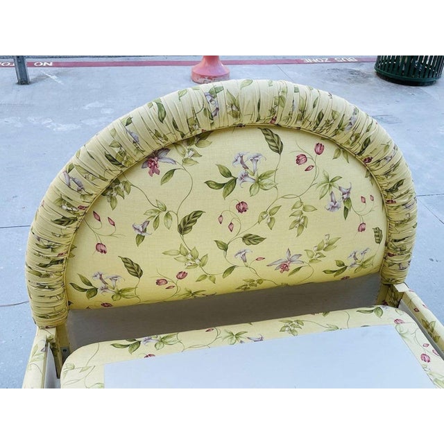 Vintage 1960s Floral Upholstered Twin Bed, Hollywood Regency Style For Sale - Image 10 of 15
