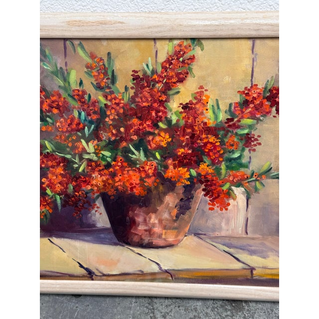 Floral Still Life Oil on Canvas Painting, Vintage For Sale In San Francisco - Image 6 of 12