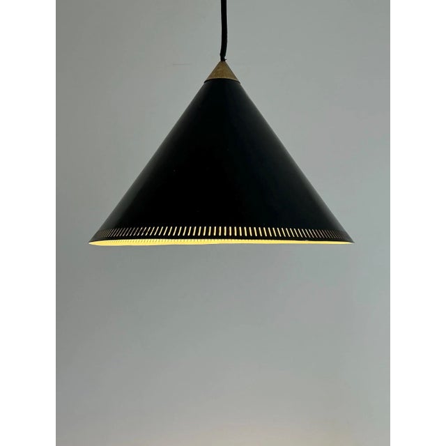 Lyfa Kegle-Style Pendant Lamp attributed to Bent Karlby for Lyfa, 1960s For Sale - Image 4 of 12