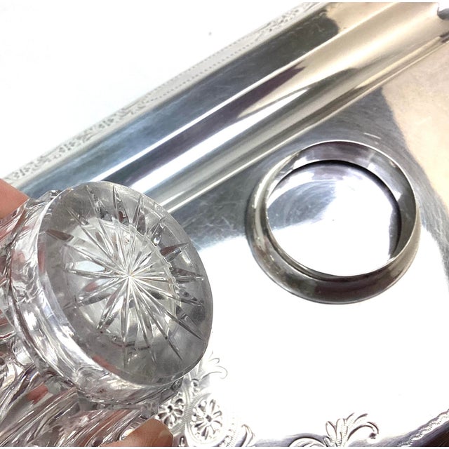 Charles Boyton English Sterling Inkwell on Tray For Sale - Image 10 of 11
